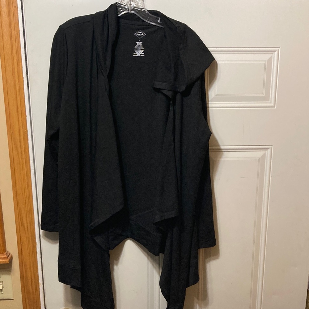 St. John’s Bay Open-Front Black Women's Cardigan Jacket‎ L